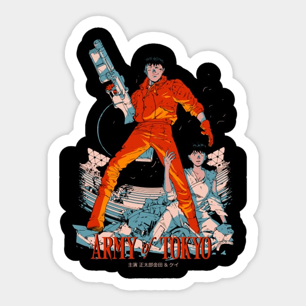 Army of Tokyo Sticker by gl1tch